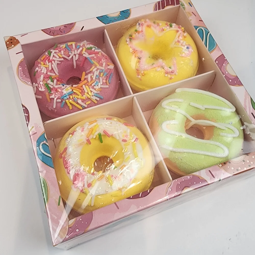 New 4 Pack Sweet Treat‎ Bath Bombs All Natural Ingredients Epson Salt Gift Ideas